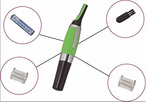Dhrob 1PC Green Handsome Men Body Nose Nasal Ears Eyebrow Facial Hair Clipper Trimmer Shaver（Does not include... N2