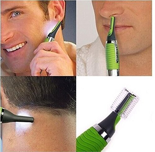 Dhrob 1PC Green Handsome Men Body Nose Nasal Ears Eyebrow Facial Hair Clipper Trimmer Shaver（Does not include... N3