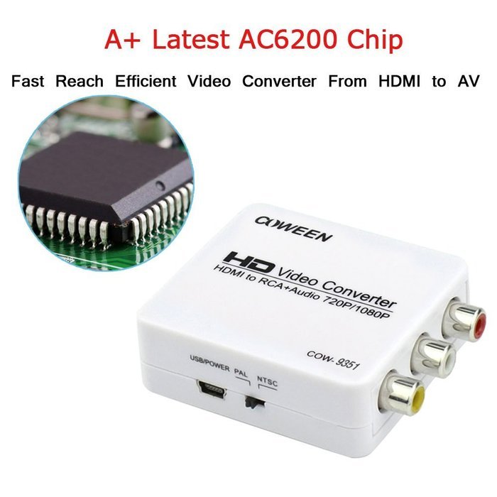 COWEEN VGA to HDMI Adapter Full HD VGA to HDMI Converter With Audio Video Adapter 1080P VGA2HDMI for PC Laptop... N9
