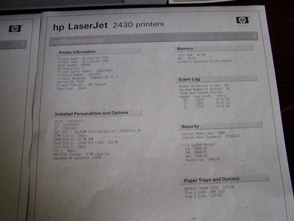 HP LaserJet 2430n Printer Q5964A N5