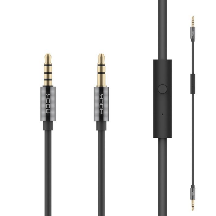 【Audio Cable】ROCK 2.6ft/80CM 3.5mm In-line Control Tangle-Free Male To Male Universal Stereo Audio Cable with...