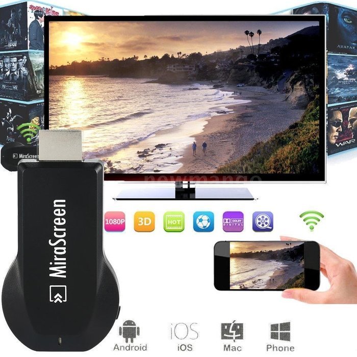 Ximoon Wifi Display Dongle AirPlay DLNA TV Stick, 1080P HDMI AV Adapter Connect iPhone 6 6s plus SE/ Samsung Galaxy... N2