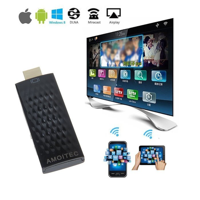 AMOITEC Wireless Wifi HDMI Display Dongle Adapter Support Mirror Function Airplay for iPhone 4/5/6 plus ipad mini... N2
