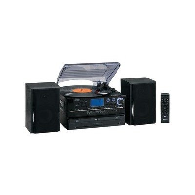Jensen 3-Speed Stereo Turntable 2 CD System with Cassette and AM/FM Stereo Radio