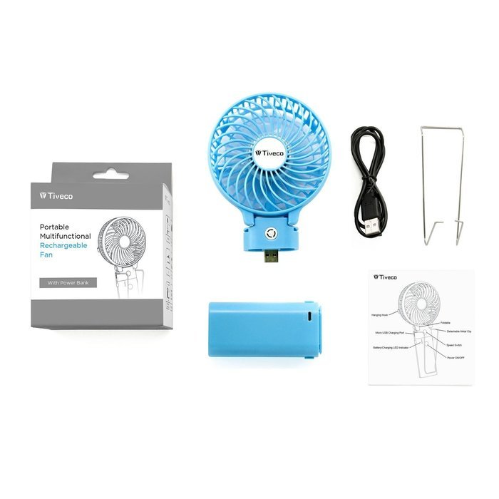 Tiveco Handheld USB Rechargeable Fan - V2 Black N40