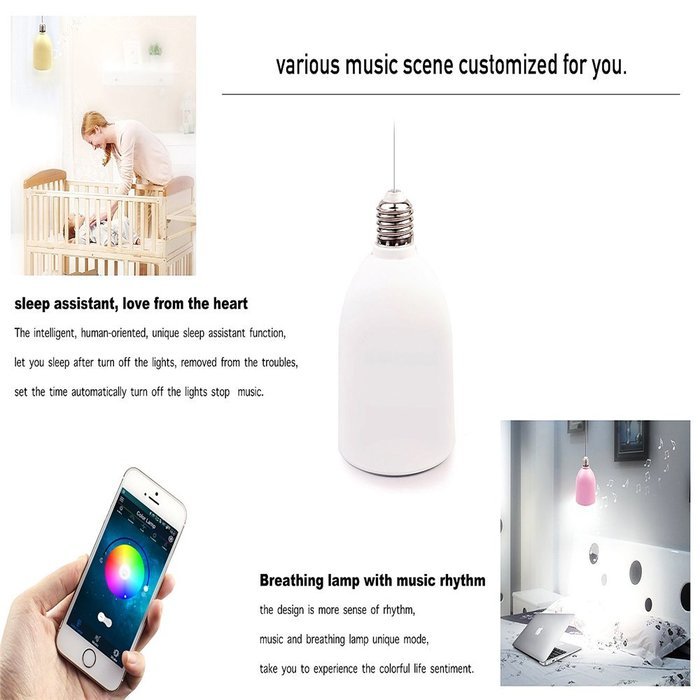 VONGEM LED Speaker 4.0 Lamp Electronic Night Light APP Bluetooth Light with Remote Controlled and Multi-color...