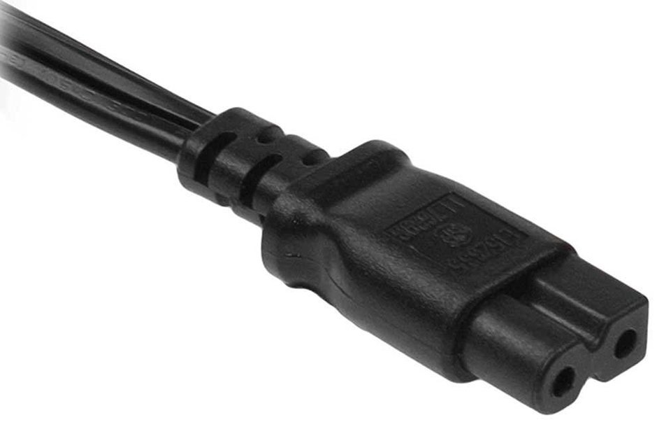 RiteAV - 6 Feet 18 AWG 2-Slot Polarized Power Cord IEC320C7 to NEMA 1-15P