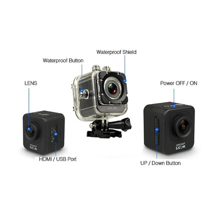 Mini Kitty SJCAM M10 12mp 1080p 1.5 Inch LCD Display 170&deg;+ Hd Wide-angle Sports Helmet Camera(Gold)+2 Extra Mini... N4