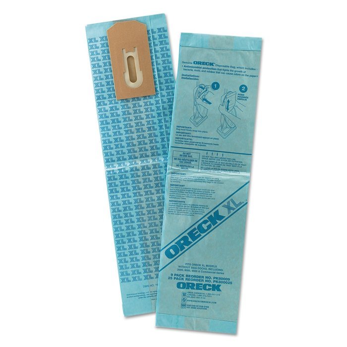 Oreck Commercial PK80009 Disposable Vacuum Bags, Xl Standard Filtration, 9/pack