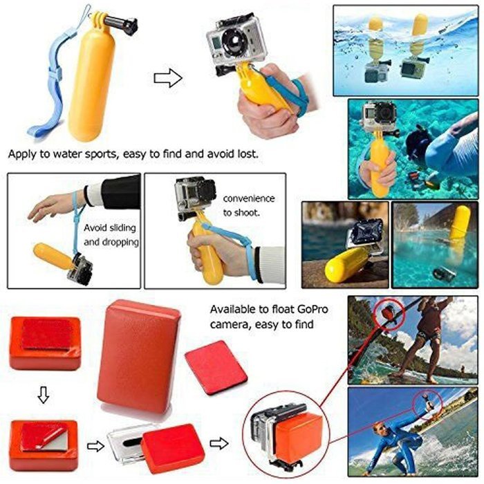 CAROLA 26-in-1 GoPro Accessories Kit for Gopro Hero 2/3/3+/4/4 Session with L Size Carring Case for Outdoor Sport N4