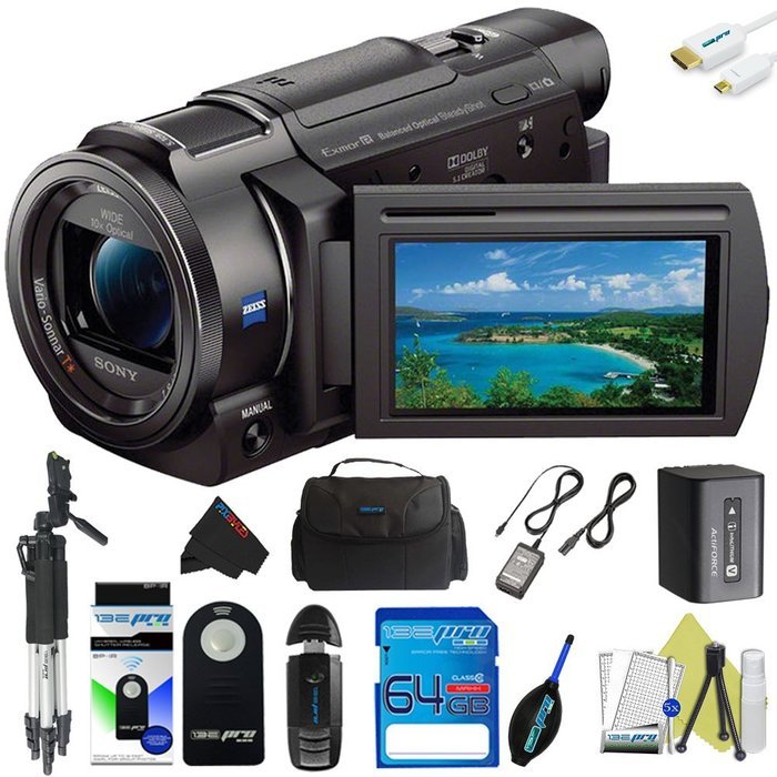 Sony FDR-AX33 4K Ultra HD Handycam Camcorder + Pixi-Basic Accessory Kit N2