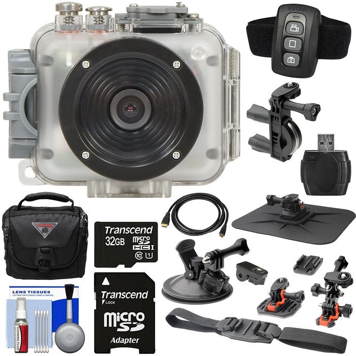 Intova Connex 1080p HD Waterproof Video Action Camera Camcorder (200 ft/ 60m) with Remote + Action Mounts + 32GB... N2