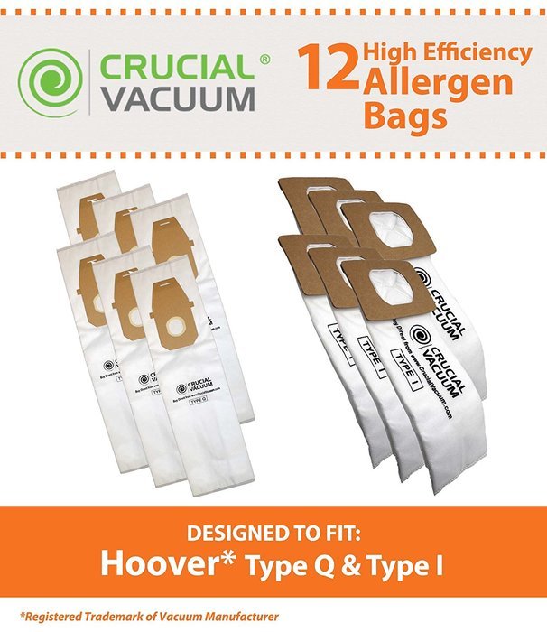 16 Hoover Platinum Combo Bags, 8 Hoover Platinum Type Q and 8 Hoover Platinum Type I High Efficiency Allergy Filtration... N2