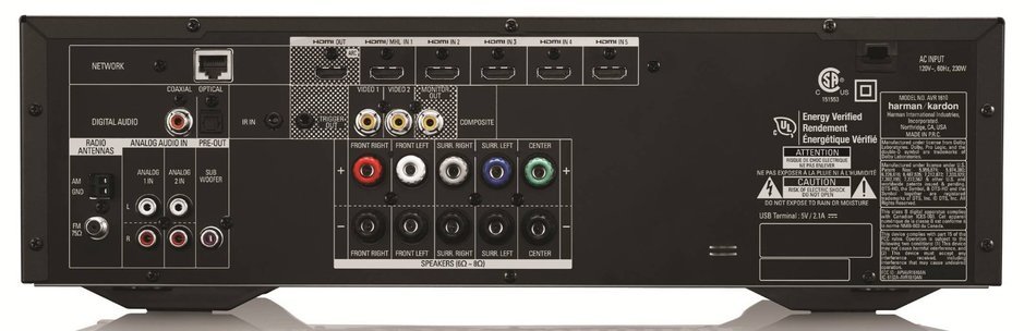 Harman Kardon AVR 1610 5.1-Channel 85-Watt Roku Ready Networked Audio/Video Receiver N3