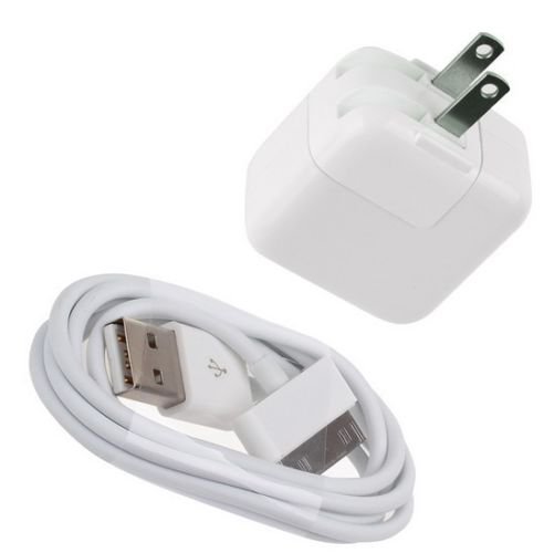 10W USB Data Cable + Wall AC Power Adapter for iPod iTouch 1/2/3/4th, Nano, and classic