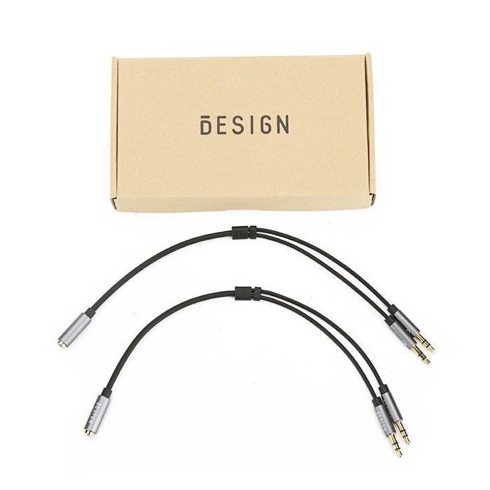 Besign 2-Pack 3.5mm Female to 2 Male Headphone Mic Audio Y Splitter Cable with Separate Headphone / Microphone... N20
