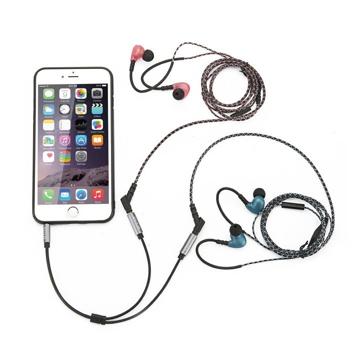 Besign 2-Pack 3.5mm Female to 2 Male Headphone Mic Audio Y Splitter Cable with Separate Headphone / Microphone... N24
