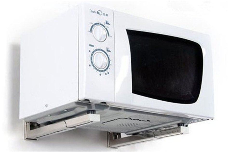 Cmple - NEW Microwave Oven/AV Component Wall Mount Bracket (Max weight 77lbs)-Silver