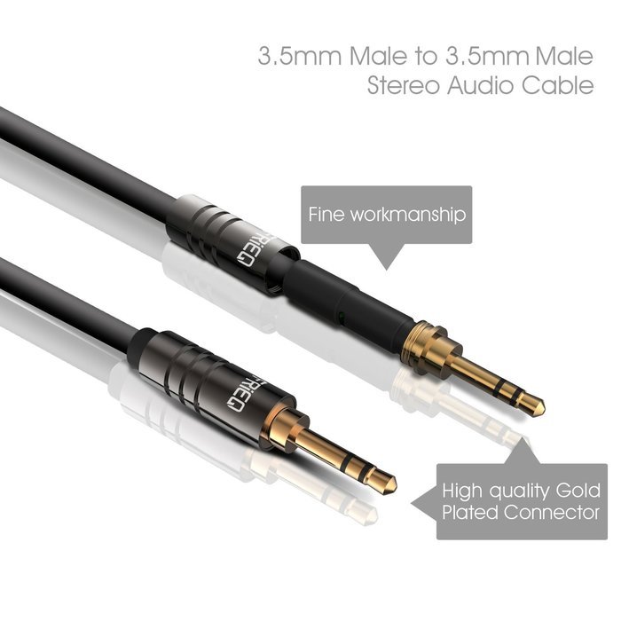 FRiEQ 3.5mm Male To Male Car and Home Stereo TPE Cable Audio Cable (6 Feet/1.8M) Fits Over Tablet & Smart Phone...