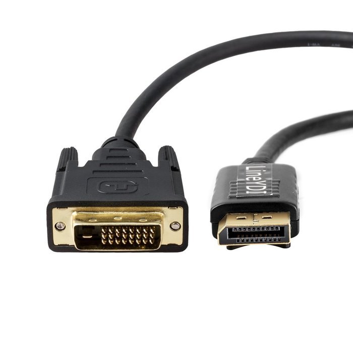 DisplayPort to DVI Cable LineYDI&reg;, 1.2 DP Male to DVI Male Adapter Gold Plated DP to DVI Converter 6feet (10m/...