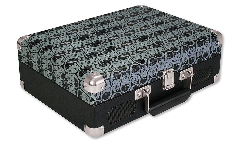 Vinyl Styl Groove Portable 3 Speed Turntable (Skull Design) N2