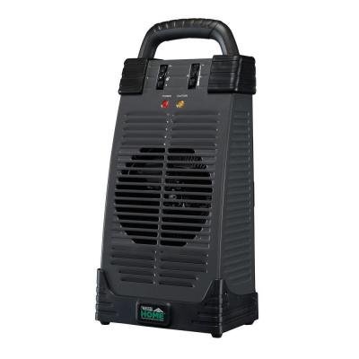 4,600 BTU Ceramic Electric Portable Utility Tower Heater with Handle - Black N4