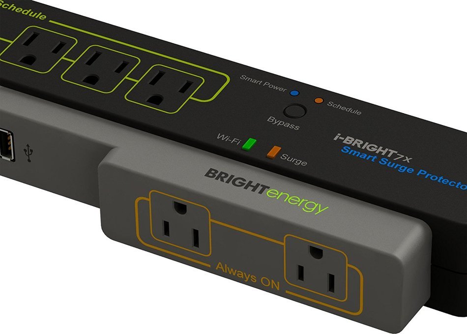 Wi-Fi-enabled i-BRIGHT7x 4ft Smart Surge Protector, remotely control power from anywhere with the BRIGHTenergy...