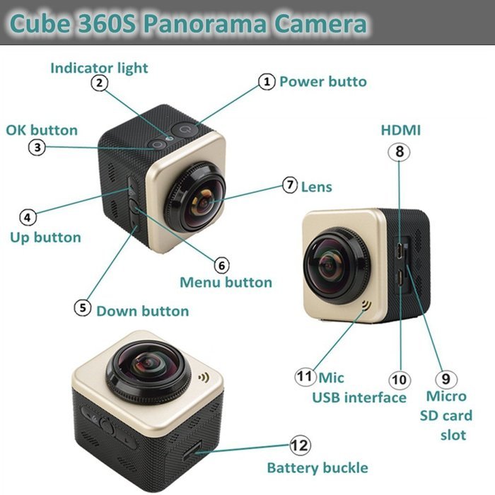 Boblov VR Camera 360&deg; Lens Panoramic Camera 16MP 4K HD 1080P Video Full Angles Action Sport Camera DV Wireless... N7