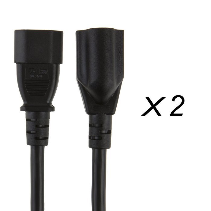 CableCreation [2-PACK] 1 Foot 18AWG Standard Computer Power Adapter Cord NEMA 5-15R to IEC320 C14, 0.3M / Black N4