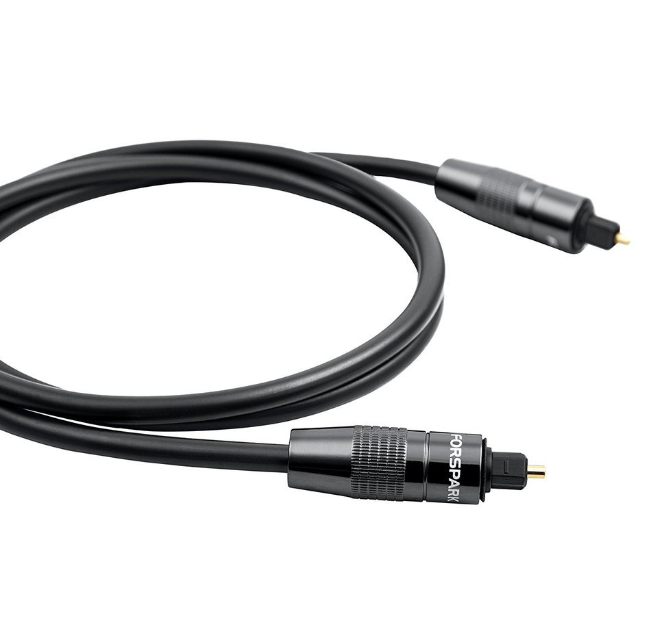 Forspark Digital Optical Audio 24k Gold Plated Toslink Cable 6ft- Cl3 Rated