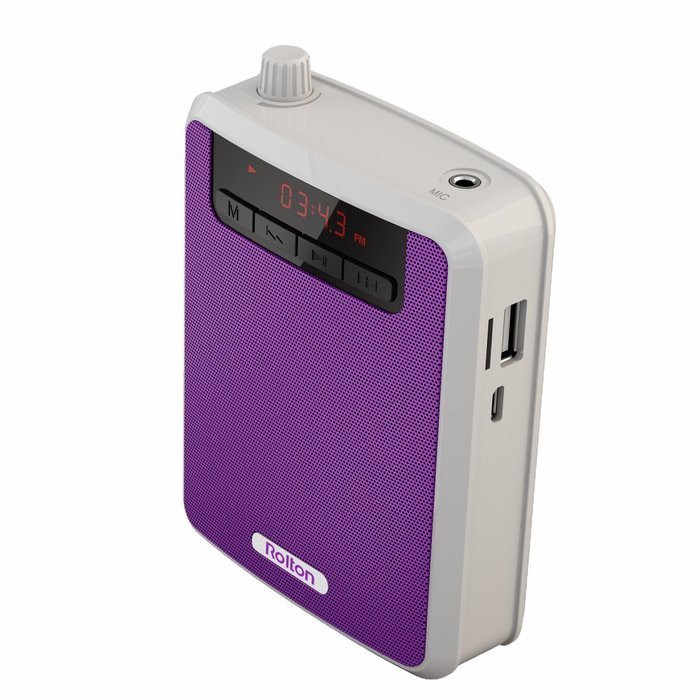 Rolton Colorful Portable Voice Amplifier Waist Band Clip Support FM TF MP3 Powerbank for Tour Guides, Teachers... N10