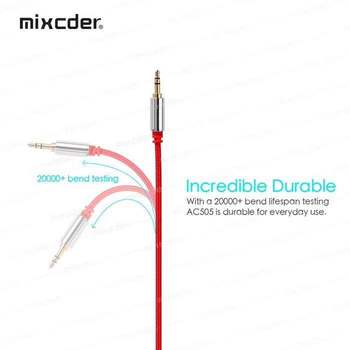 Mixcder AC505 3.5mm Jack Male to Male Stereo Audio Cable Gold-plated Braided Nylon Cord Universal AUX Cable -... N3