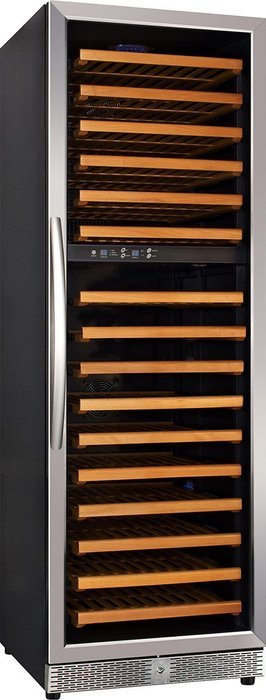 168 Bottle Dual Zone Freestanding Wine Refrigerator Cooling Zone: Dual Temperature