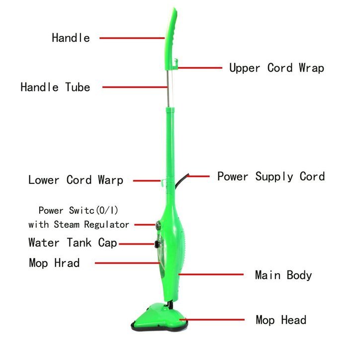 MissyeeDirect Steam Mop X12 Steam Cleaner for Floor Carpet Window Clothes Kitchen Bathroom N3
