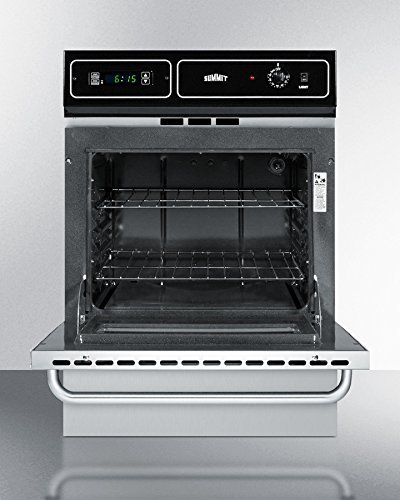 Summit TTM7212BKW 24" Gas Wall Oven with 2.92 Cu. Ft. Oven Capacity Digital Clock/Timer Oven Light Storage Compartment... N2
