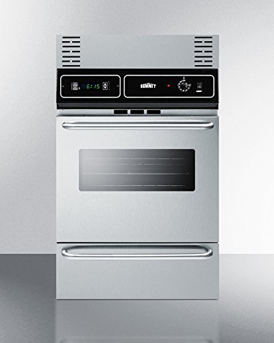 Summit TTM7212BKW 24" Gas Wall Oven with 2.92 Cu. Ft. Oven Capacity Digital Clock/Timer Oven Light Storage Compartment... N3