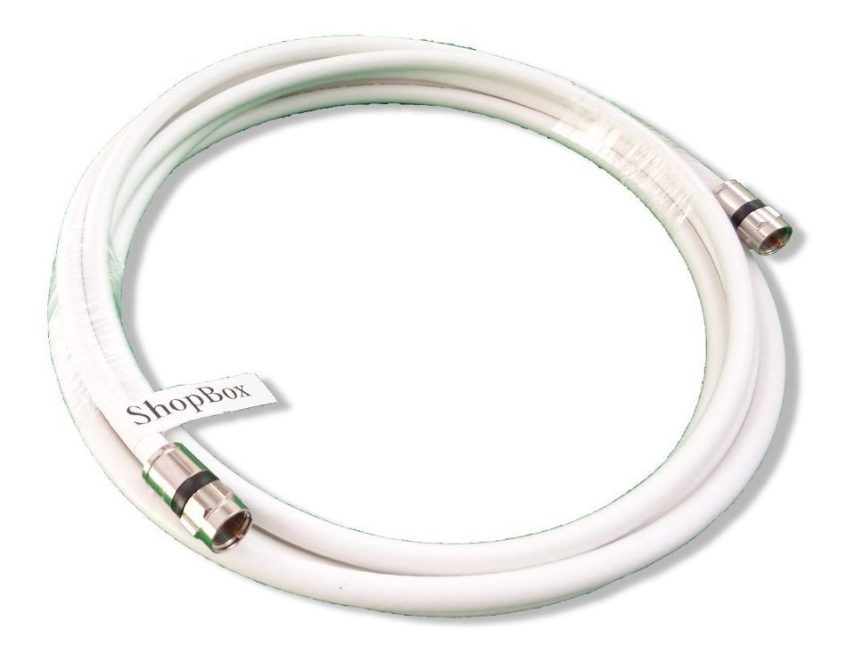 White RG-6 Coax 75 Ohm Cable (High Performance Solid Copper & UL Approved) for (Digital, CATV, Satellite TV, or...