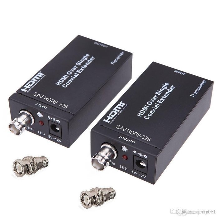 HDMI + IR over single 75ohm RG-6U Coax Cable Extender Balun Sender Receiver BNC