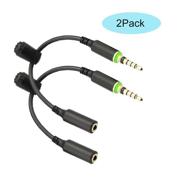 Seadream 2Pack Replacement 3.5mm Headphone Extension Cable Wire Cord Adapter with Jack Cover Seal Plug for iPhone...