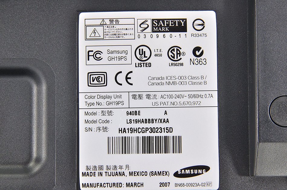 Samsung SyncMaster 940BE 19" TFT LCD Monitor 1280x1024 5:4 VGA DVI Grade A N7