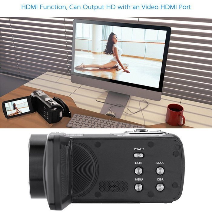 Wireless Home Camcorder 1080P Full HD LCD Rotation Touchscreen Video Recorder 24 Mega Pixels Digital Video Camcorder... N8