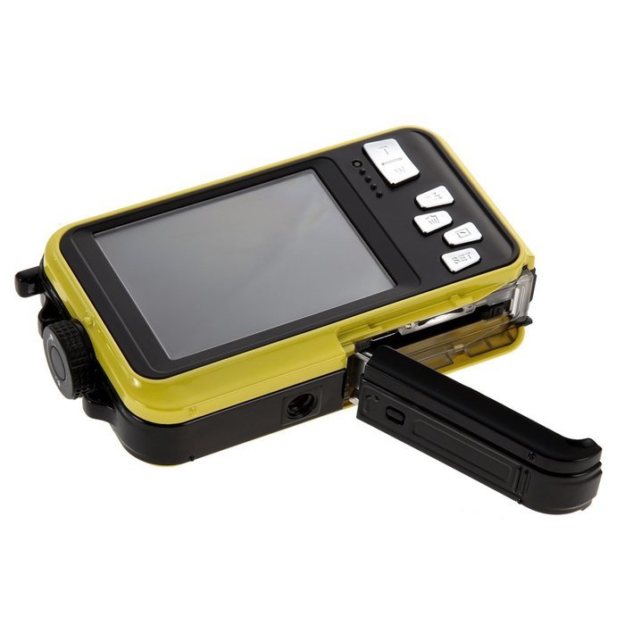Chinatera Double Screens HD 24MP Waterproof LCD Digital Video Camera 1080P DV 16x Digital Zoom Yellow N5