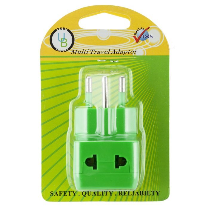 Yubi Power 2 in 1 Universal Travel Adapter with 2 Universal Outlets - Built in Surge Protector - 3 Pack - Black... N48