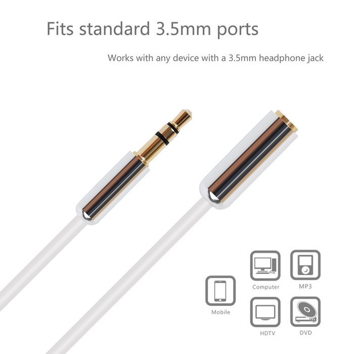 DIKOO 35510011 AUX 3.5mm Male to Male Stereo Audio Cable with In-line Microphone N5
