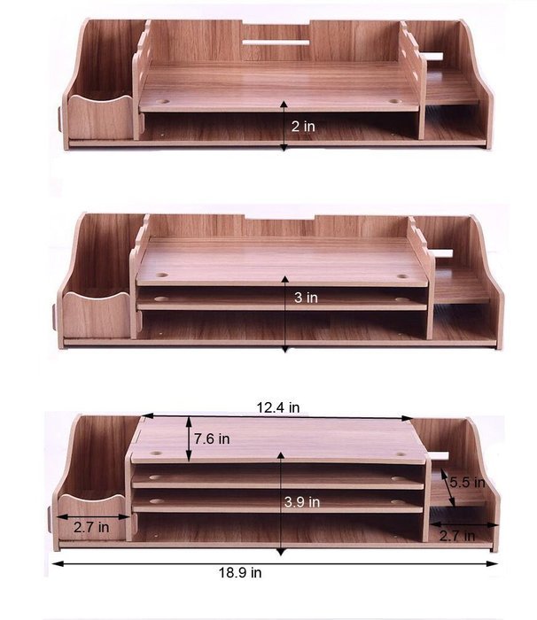 Adjustable 3 Tiers Monitor Stand Computer Monitor Riser Cradle Desk ...
