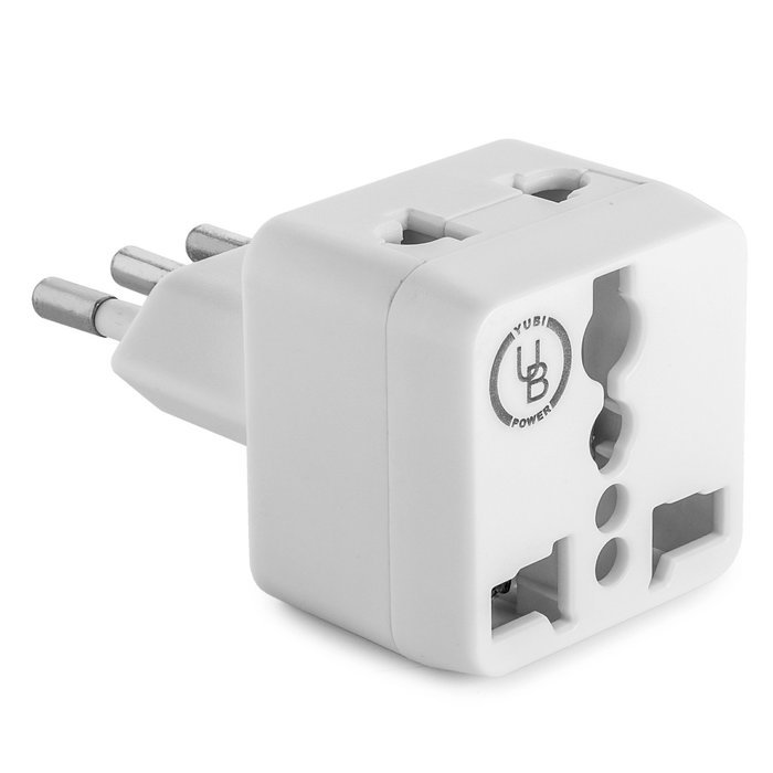 Yubi Power 2 in 1 Universal Travel Adapter with 2 Universal Outlets - Built in Surge Protector - 3 Pack - Black... N50