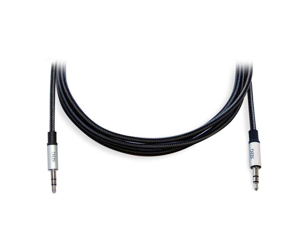 SIIG 10 Feet (3M) Fabric Woven Braided 3.5mm Stereo Aux Extension Cable for Smartphones or Tablets, Durable and... N2