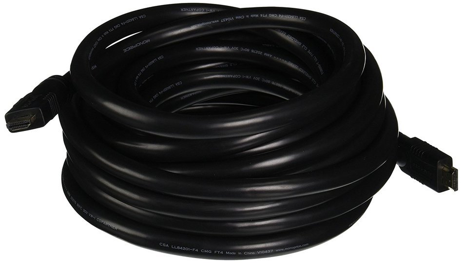 Monoprice 25ft 22AWG CL2 High Speed HDMI&reg; Cable With Ethernet - Black