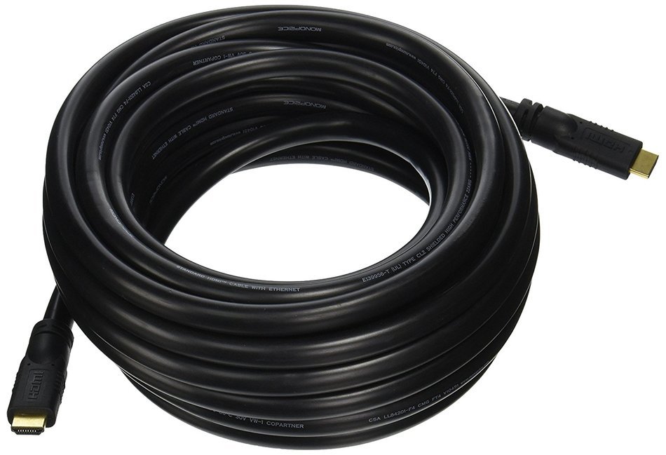 Monoprice 25ft 22AWG CL2 High Speed HDMI&reg; Cable With Ethernet - Black N3