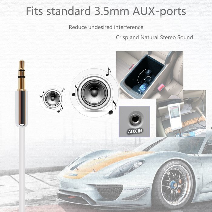 DIKOO 35510011 AUX 3.5mm Male to Male Stereo Audio Cable with In-line Microphone N7